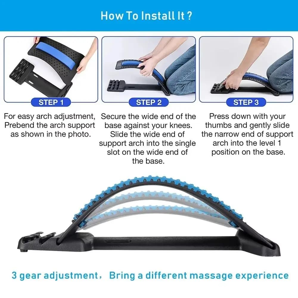Multi-Level Adjustable Lumbar Back Soothing Device Lumbar Vertebrae Support Cervical Spine Support Back Corrector Pain Relief