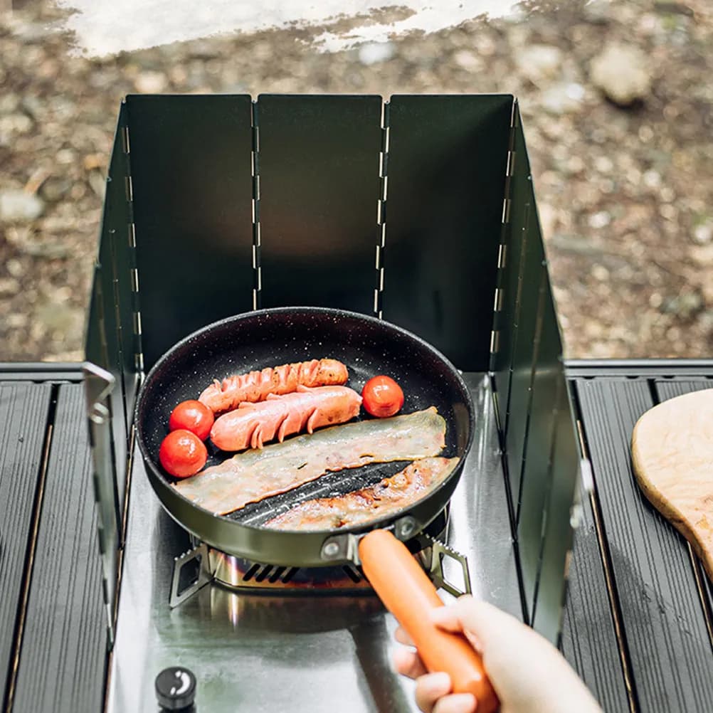Paravento Portatile Pieghevole per Fornello, Protezione Antivento per Cucina, Schermo Leggero per Campeggio all'Aperto, Strumento Antivento