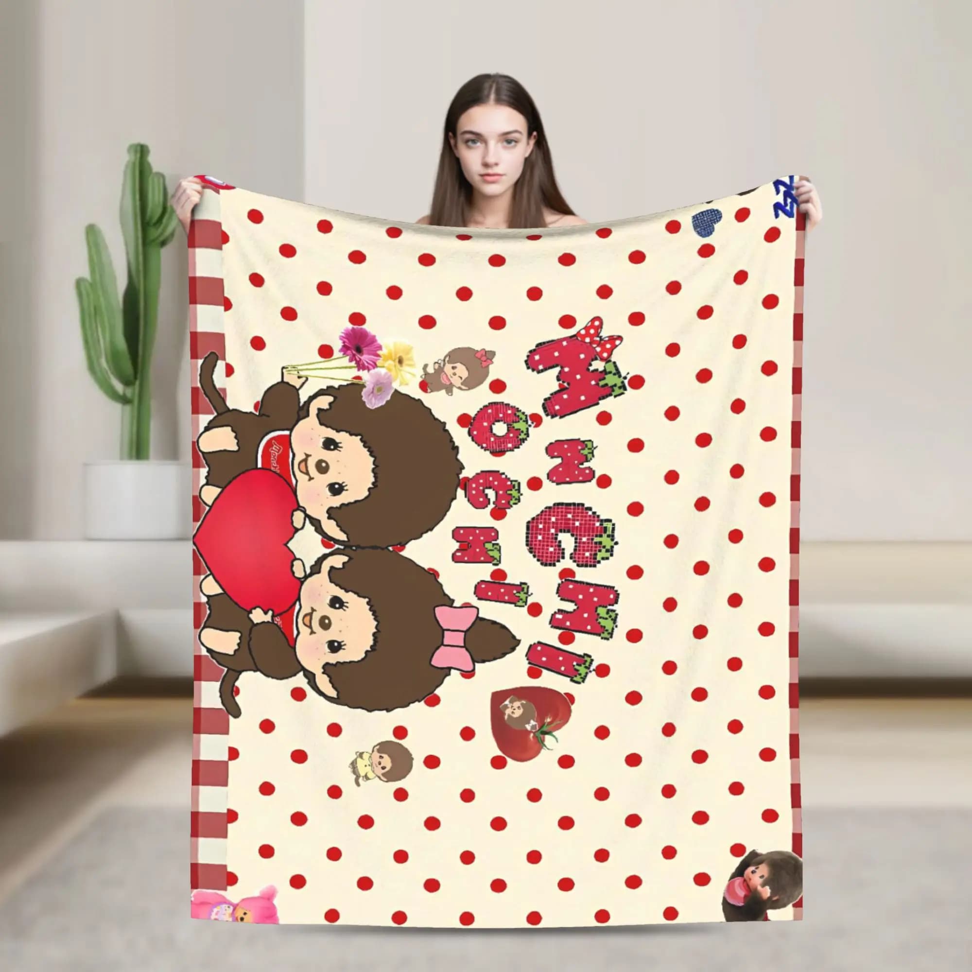 Coperte super calde per bambini Picnic per adulti Simpatico Monchichis Coperta da tiro Copriletto in flanella per divano sedia divano letto