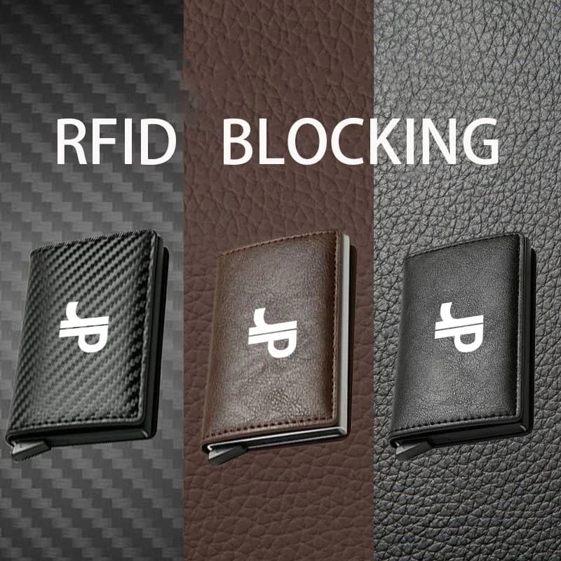 Portafoglio RFID in Pelle e Fibra di Carbonio per Carte di Credito, Porta Carte Trifold Magico Nero da Uomo per Accessori Auto DR Motors 1.0 EV 3.0 4.0 5.0