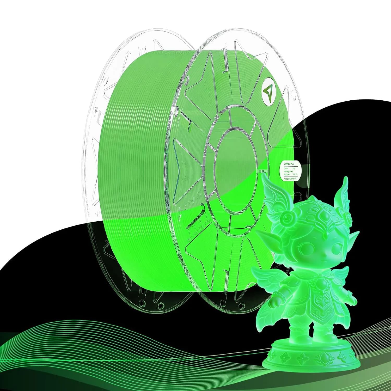 Creality Luminous Hyper PLA Filament,RFID Smart,High Speed 30-600mm/s Bright Long-Lasting Glow Filament Fit For Most 3D Printers