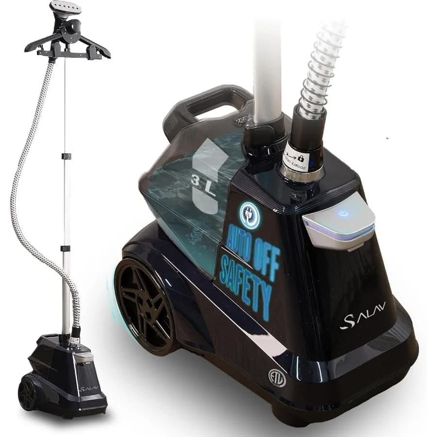 Vaporizzatore per indumenti di livello commerciale per vestiti con sicurezza di spegnimento automatico 1800W Vapore potente X-Large Serbatoio dell'acqua da 3 litri 90 minuti Co
