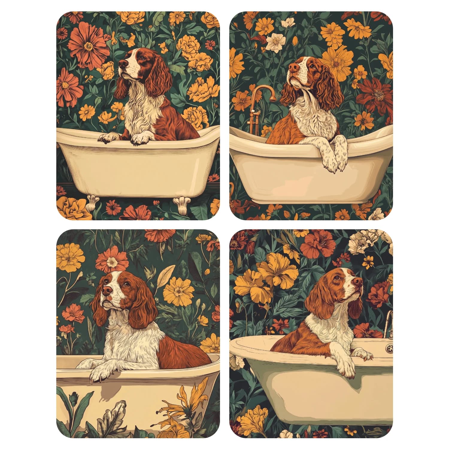 1pc frameless Hand Paint Dog in the bathtub Painting By Numbers Kit DIY Acrylic Artwork Canvas Art Gift Home