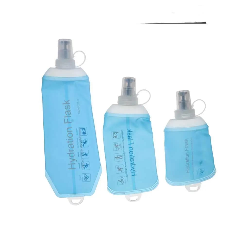 Foldable Water Bottle Bag for Climbing TPU Water Bottle Blue Foldable Water Bag Soft Moisturizing Bottle Cycling