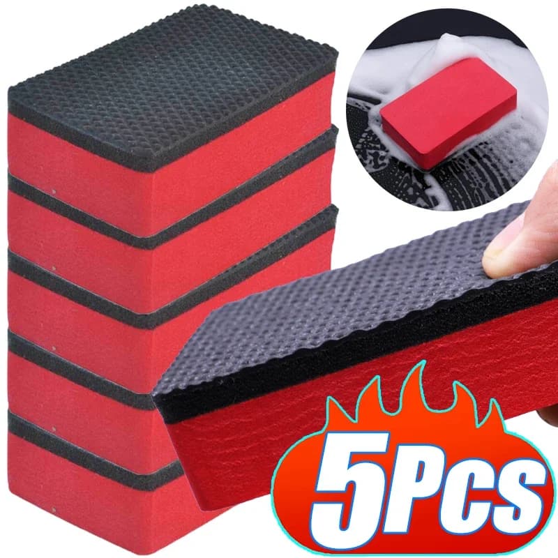1/2/5Pcs Auto Magic Clay Bar Pad Decontaminazione Spugna Blocco Pulitore Pulizia Gomma Cera Polacco Pad Nano Scrub Spugna
