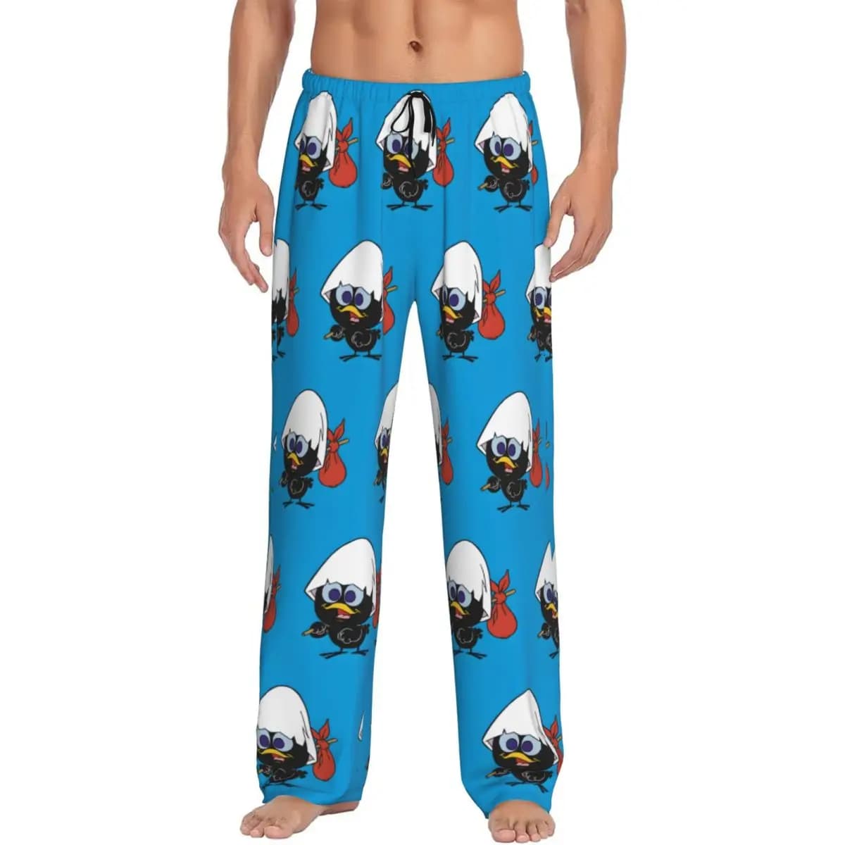 Pantaloni Pigiama Calimero Personalizzati per Uomo, Abbigliamento da Notte con Cartoni Animati, Comodi Pantaloni Elasticizzati con Tasche