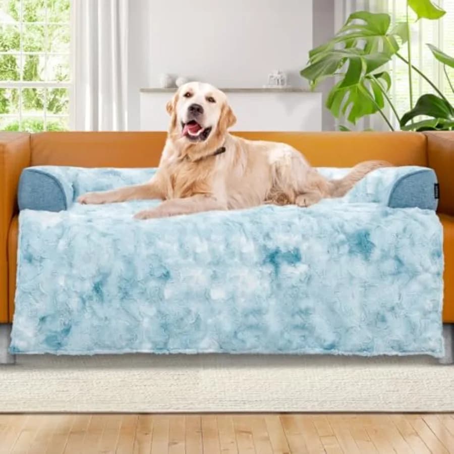 Cuccia Calming Extra per Cani 45 x 37 Pollici, Impermeabile, con Copertura Rimovibile per Divano, Protezione per Mobili, Antiscivolo, in Fluo.