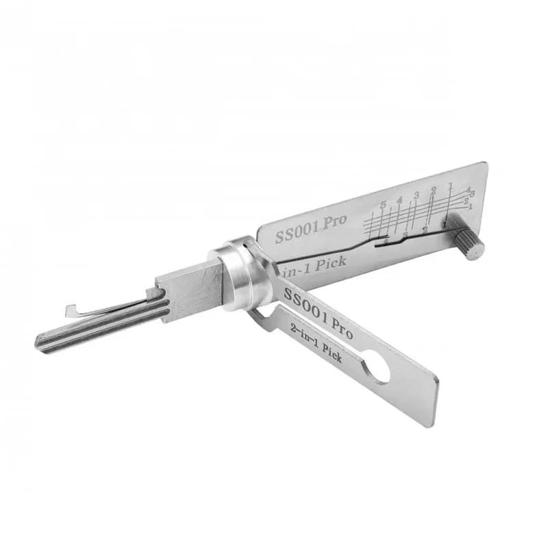 For Lishi Yale Picks Picking SS001 2 in1 Locksmith Tools Master Key Decoder Micha Decoder Hooks Topolines To Open Locks