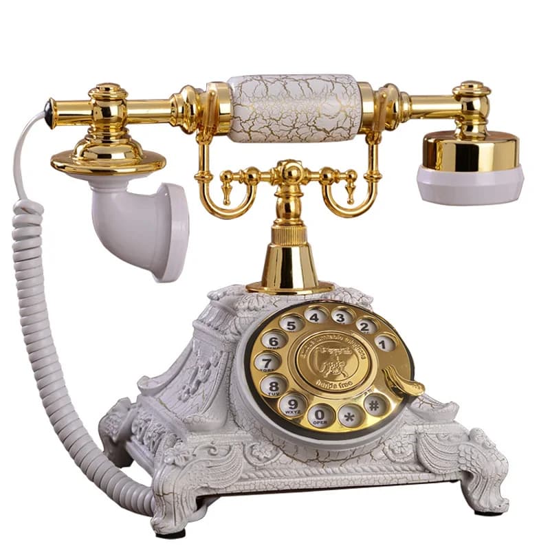Telefono Fisso Vintage Girevole con Quadrante Rotante, Stile Retrò per Ufficio, Casa, Hotel, Realizzato in Resina, Stile Europeo per Anziani