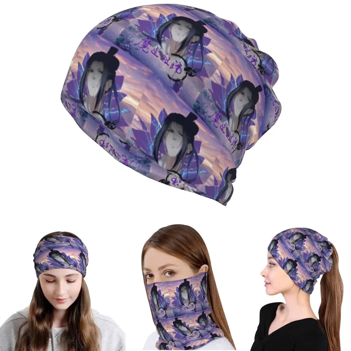 Bandana Jiang Cheng Mo Dao Zu Shi, Maschera Scaldacollo, Sciarpa Multifunzione, Fascia per Capelli, Berretto Invernale per Uomini e Donne Adulti