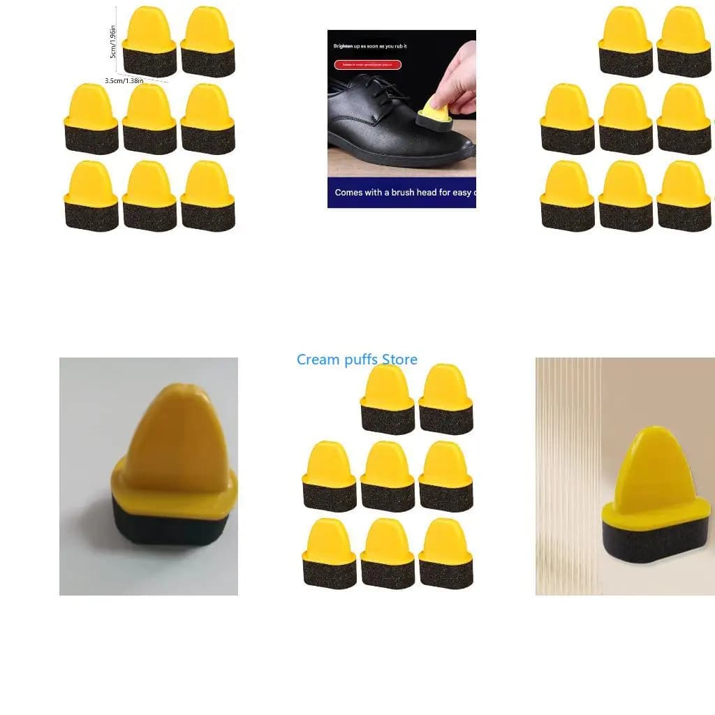 50LE Ergonomic Handle Portable Shoe Shining Sponge Brush For Footwear Maintenance