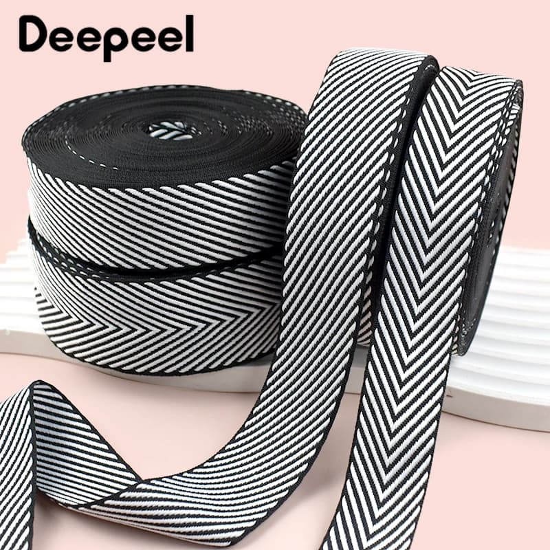 5M 10-38mm Jacquard Poliestere Nastro Fascia Bagagli Stripe Tessitura Nastro Borsa Cinghia Bias Vincolante Indumento Decor Fasce Accessori FAI DA TE