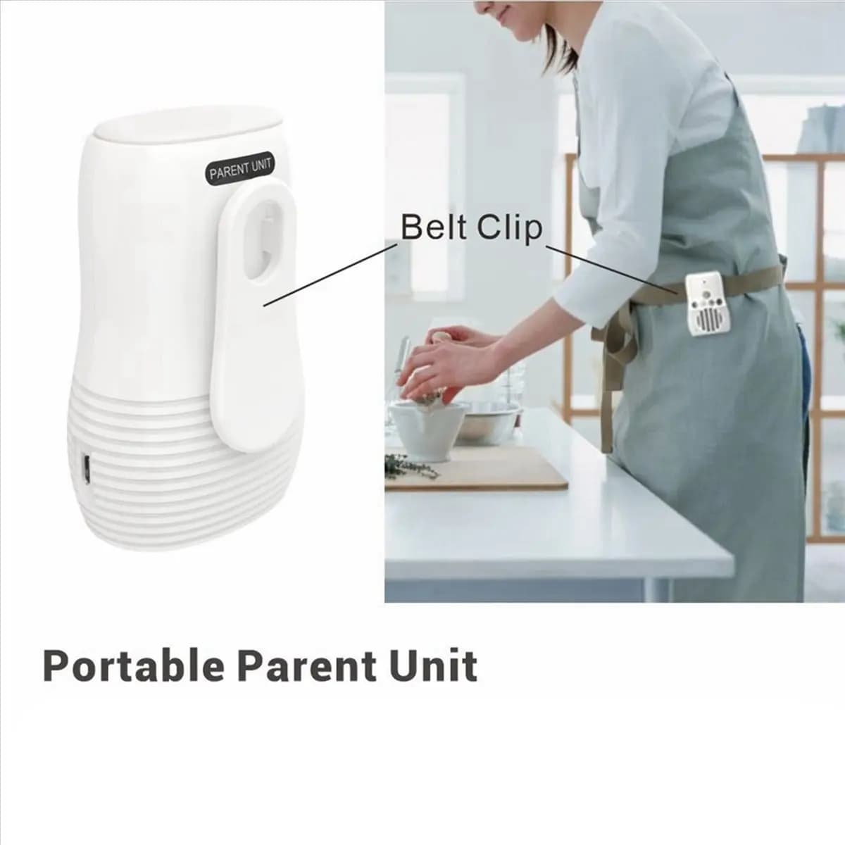 (FDDT) Monitor audio per bambini con comunicazione bidirezionale, interfono wireless, luce notturna, dispositivo di sicurezza domestica per bambini, 2.4GHz, spina americana