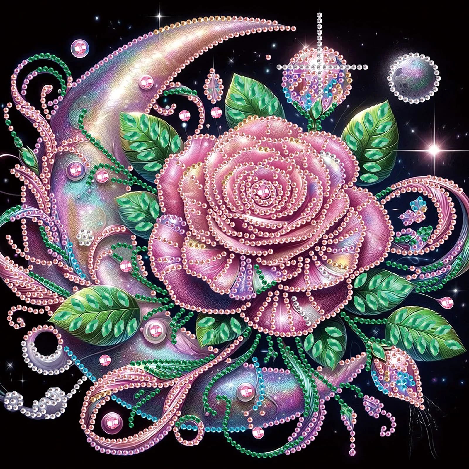 Kit di pittura artistica con diamanti a forma speciale di rose per principianti adulti, kit di forme speciali con diamanti in cristallo per regalo di decorazione della parete di casa