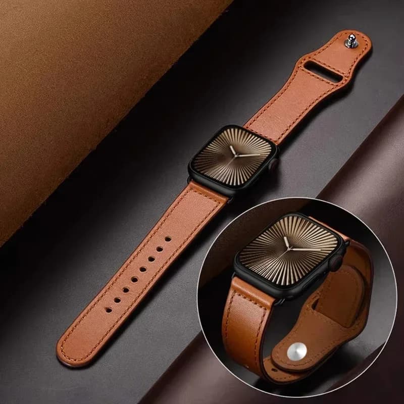 Cinturini in pelle per Apple watch 10 band 46mm 42mm 44mm 45mm 49mm 41mm 40mm braccialetto correa iWatch serie 8 9 3 4 5 6 SE 7 Ultra 2
