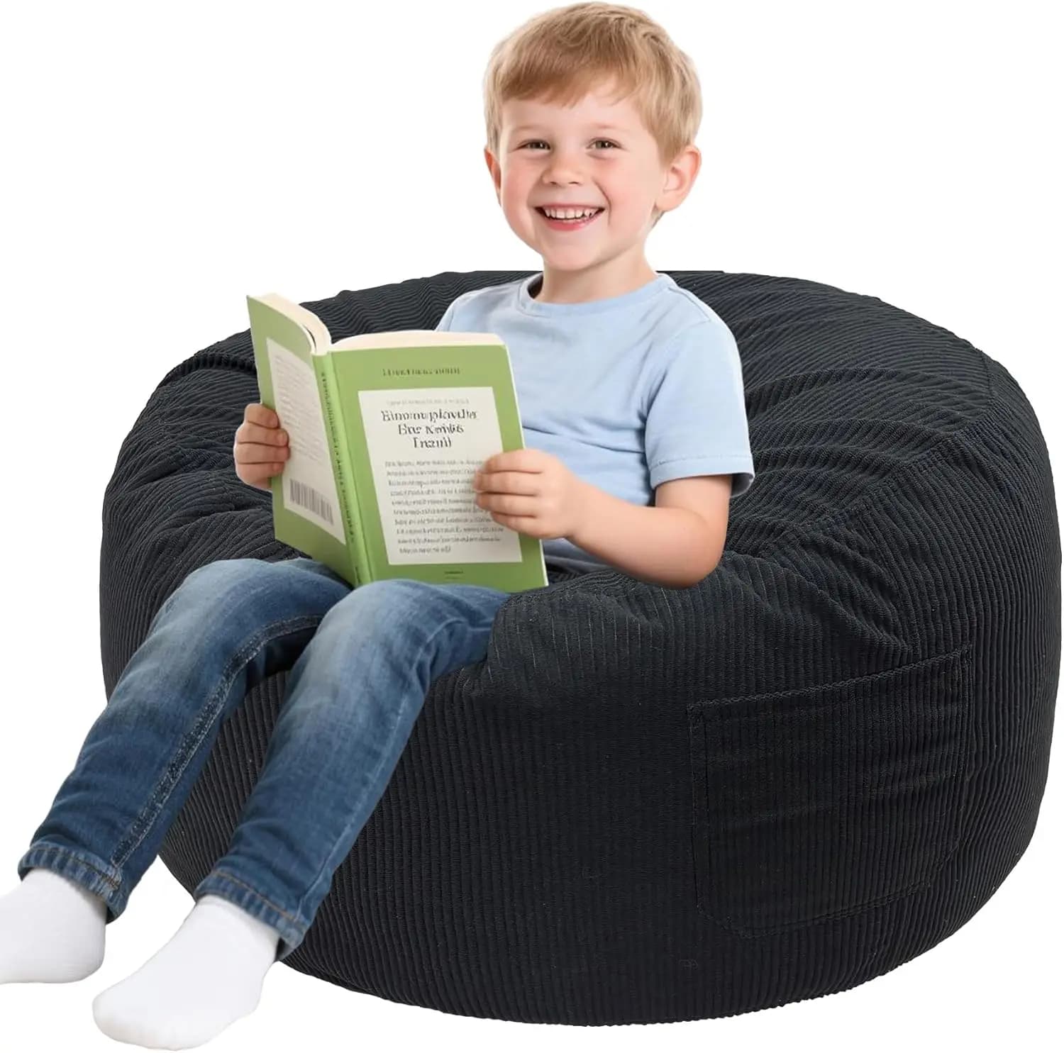 Poltrona Sacco in Memory Foam con Rivestimento in Corduroy Rimovibile per Adolescenti e Adulti, Comodo Divano per Soggiorno, Gaming e Lettura