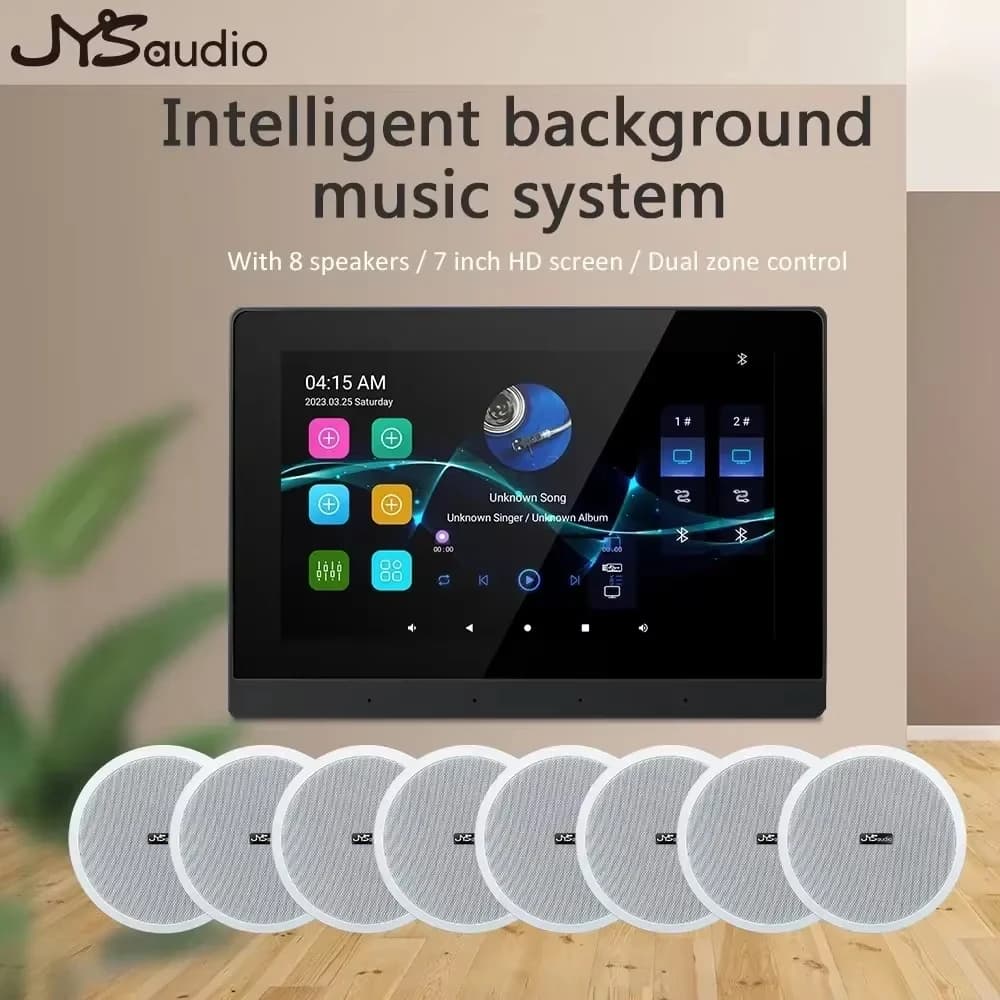 Sistema audio intelligente Home Theater Amplificatore audio Schermo da parete WiFi Amplificatore Bluetooth Configurazione di altoparlanti per tutta la casa Altoparlanti da soffitto da 6 pollici