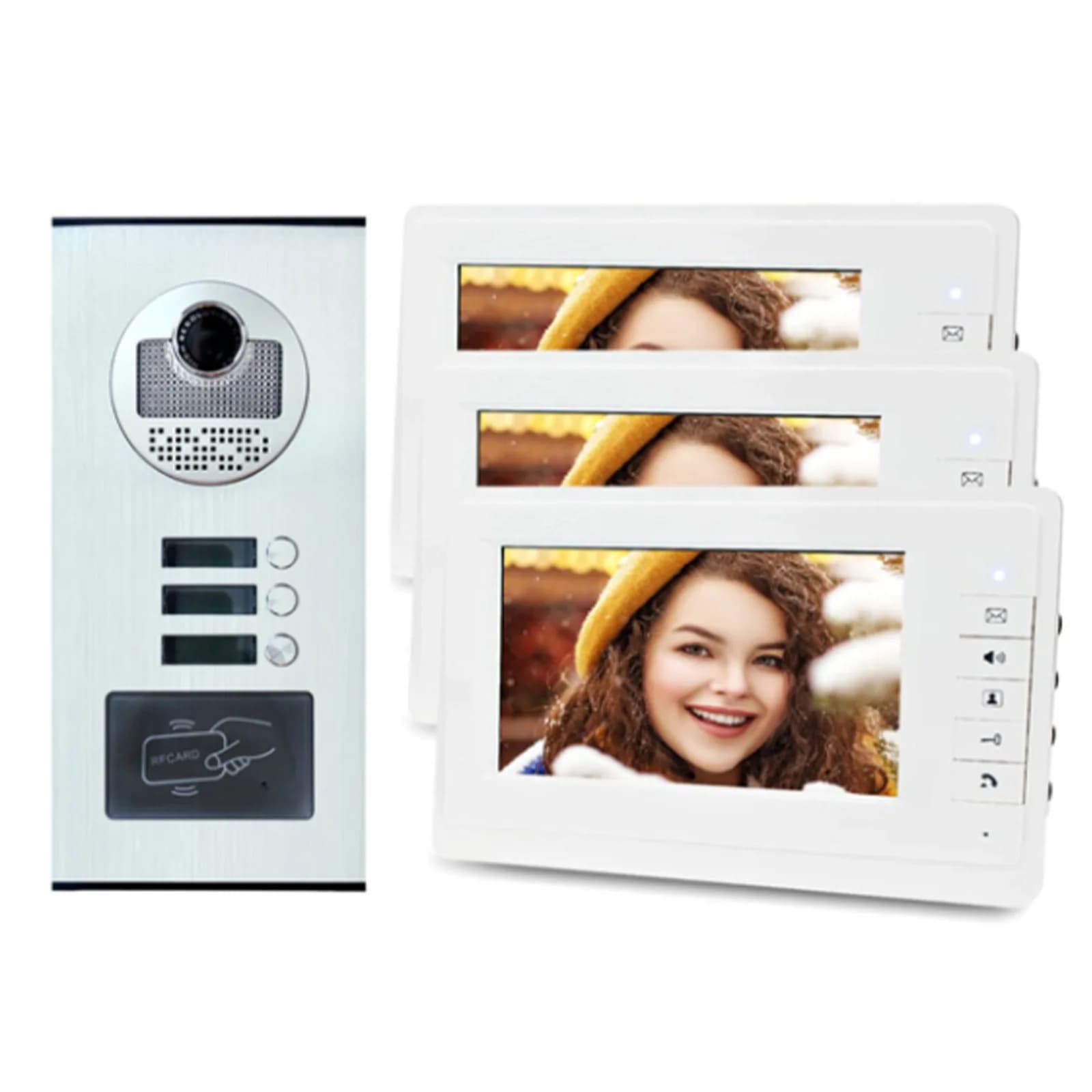 Sistema di controllo accessi per edifici di ville con campanello videocitofono con schermo LCD ad alta definizione multifamiglia per appartamenti intelligenti