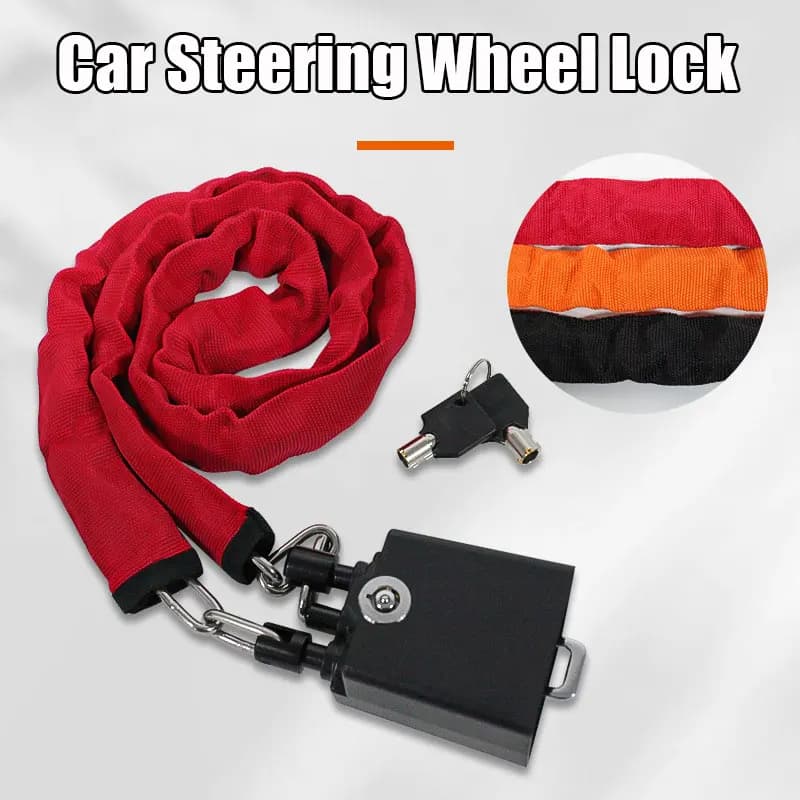 Blocco volante per auto portatile universale Antifurto Catena antiscogene Cavo in acciaio Blocco fibbia per cintura di sicurezza per auto per la sicurezza del veicolo