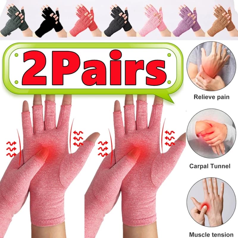 New 1/2Pairs Compression Arthritis Gloves Cotton Joint Pain Relief Wrist Support Hand Brace Women Men Therapy Wristband Gloves