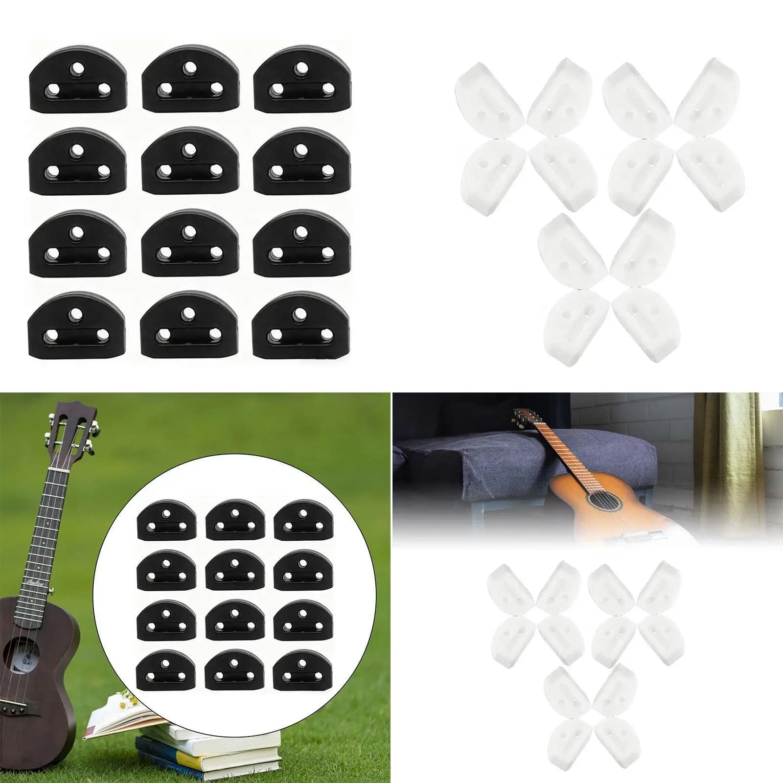 Perline per Ponte di Chitarra a 3 Fori, Accessorio di Fissaggio per Chitarra Classica e Ukulele con Corde in Nylon