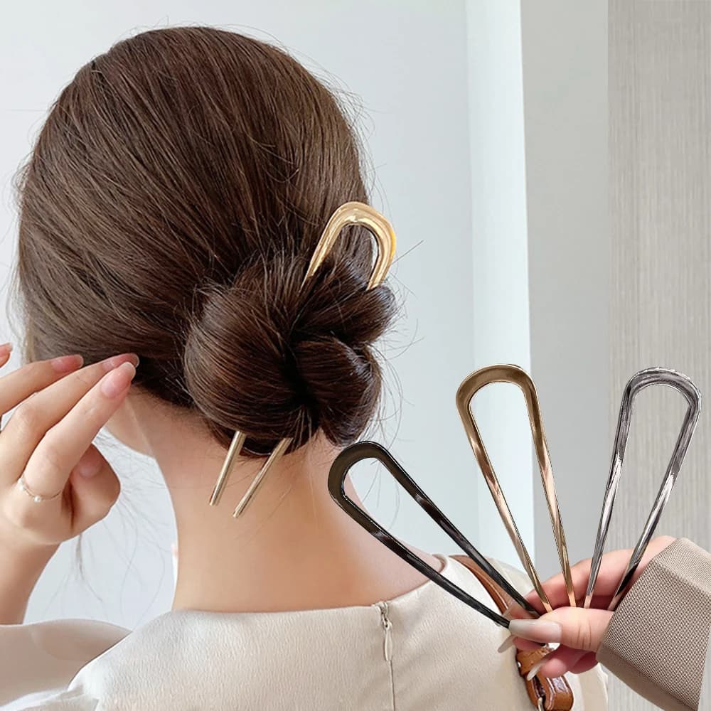 Nuove Forcelle per Capelli a U Semplici, Fermagli in Metallo, Bastoncini per Capelli Geometrici, Accessori Moda per Capelli, Gioielli e Copricapo da Donna