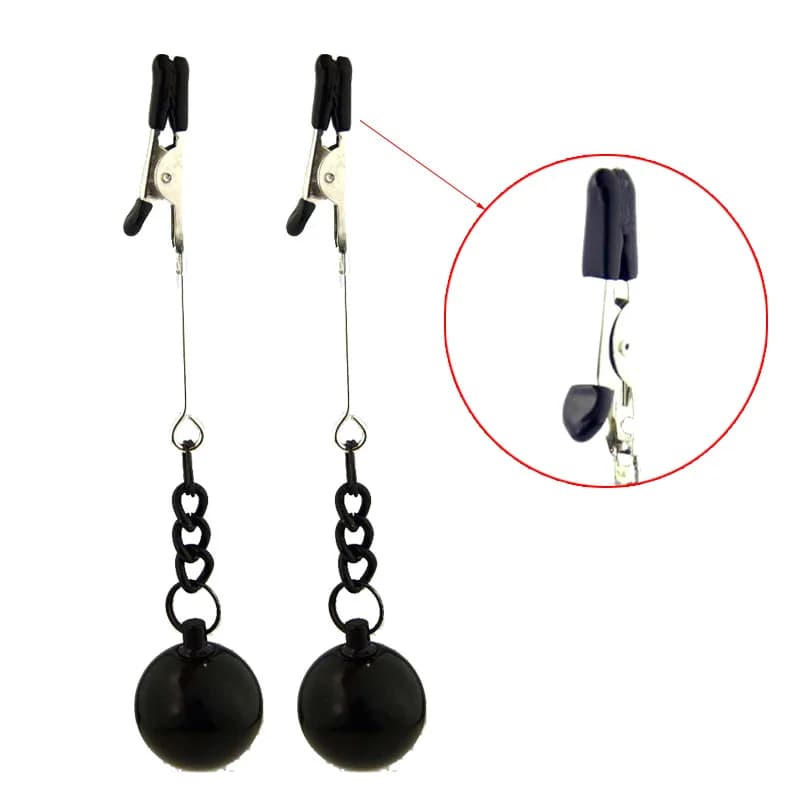 Morsetti per capezzoli Bdsm per adulti sfera di metallo con pesi clip per seno regolabili gioielli per il corpo giocattoli adulti del sesso per le donne coppie piacere