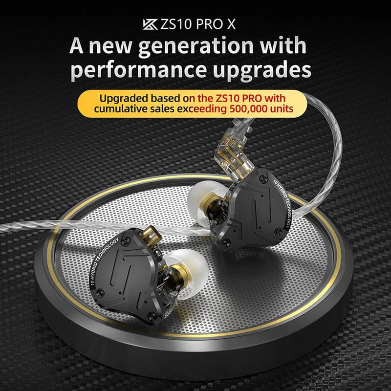 KZ ZS10 PRO X Width Headphones with Hybrid Driver, High Improved Frequency, In-Ear Ergonomic Design with Microphone for Gaming, Sport and Studio