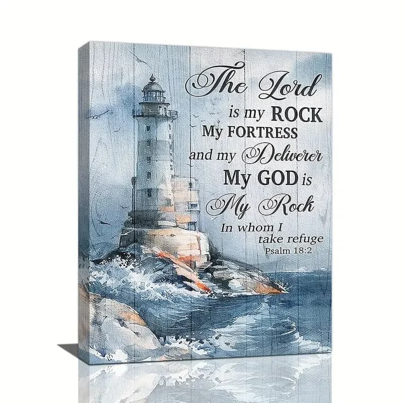 1 pz No Framed Ocean Lighthouse Wall Art scritture Christian salmi Bible Quotes Wall Decor Rustic Coastal Nautical Pictures