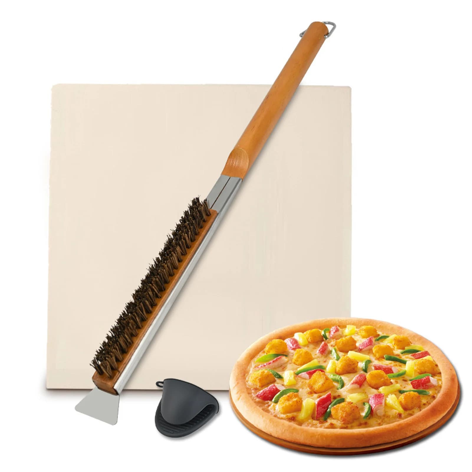 Grande pietra per pizza resistenza agli urti termici 12x15 pollici distribuzione uniforme del calore pietra per pizza rettangolare facile da pulire per la casa