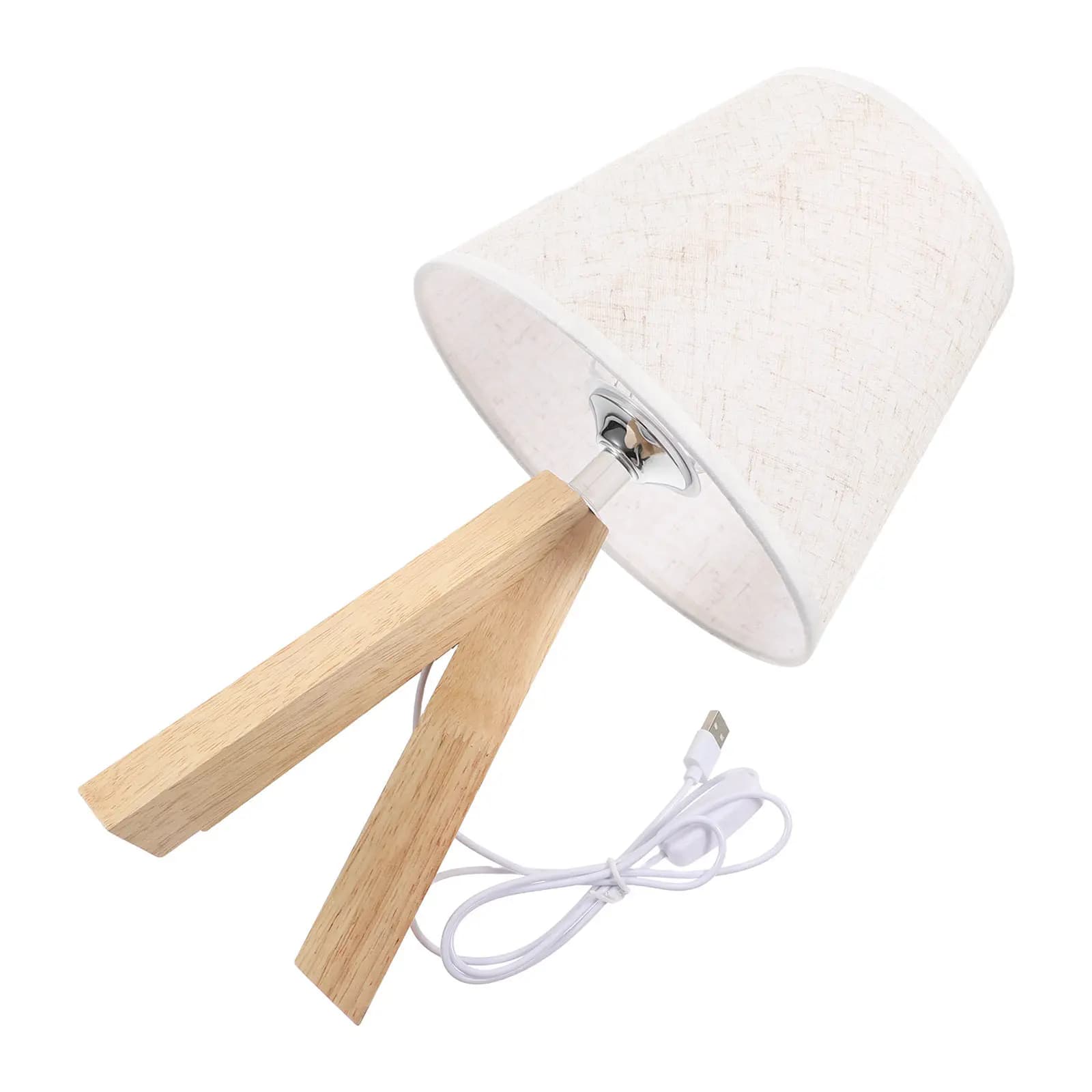 Lampada Boho da Comodino con Paralume in Tessuto per Camera da Letto e Dormitorio