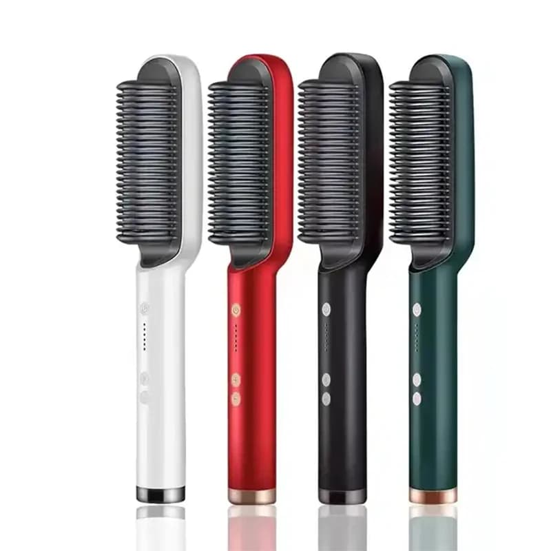 High-quality portable anti-heat styling tool - hot comb straightener curling rod - two-in-one suitable for salons and hair salon