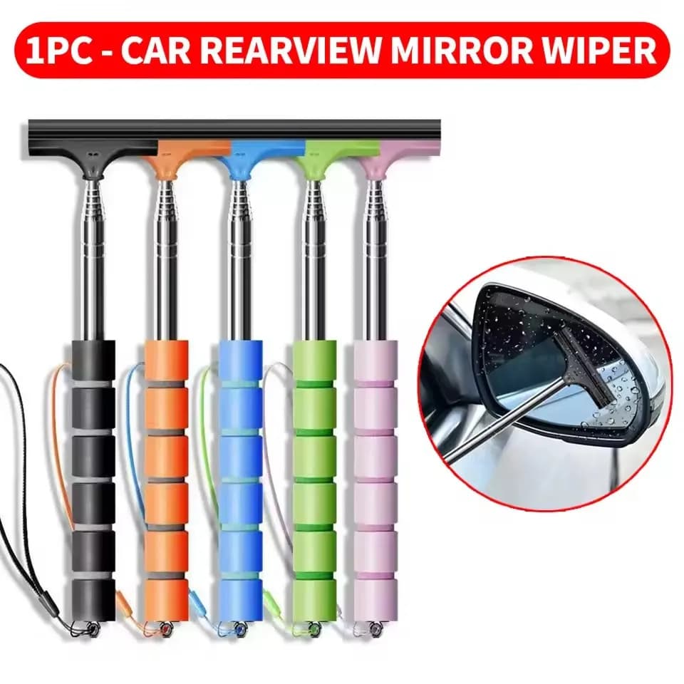 Rearview Mirror Windscreen Wiper Retractable Portable Rubber Squeegee Cleaning Tools Parts Car Rain Remover For Auto Accessories