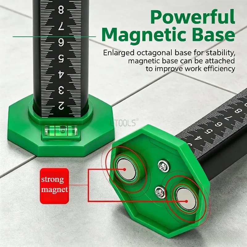 Livella Multifunzione per Strutture in Acciaio Leggero, Righello di Livellamento Magnetico per Soffitti, Strumento di Livellamento per Piastrelle da Parete e Pavimento
