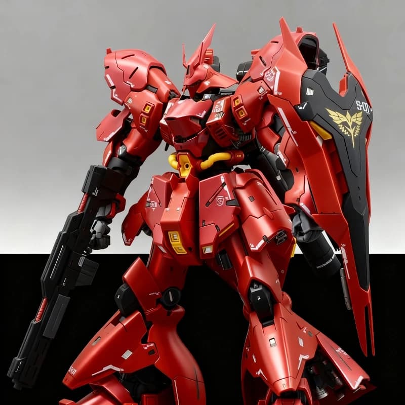 RG 1/144 Sazabi Kit modello di assemblaggio Action Figures Giocattoli modello in plastica Viene fornito con acqua Decalcomanie Ornamento da tavolo Ragazzi Raccogliere regali