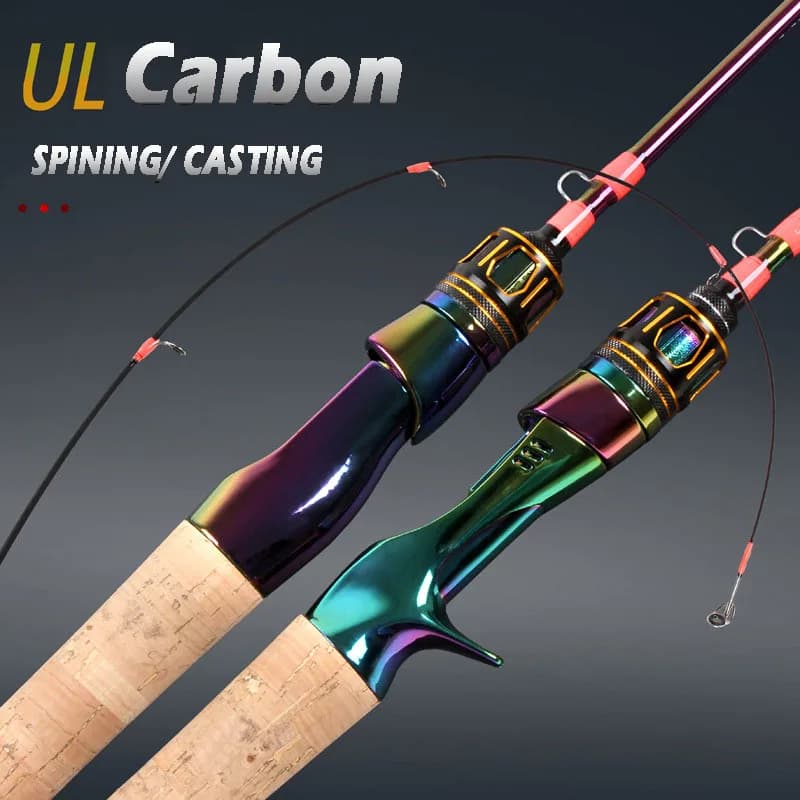 Canna da pesca in carbonio solido colorato UL Soft Fast Tune Lure Pole 1.68/1.8m Spinning/Casting canna a bocca di cavallo Jigging Pole