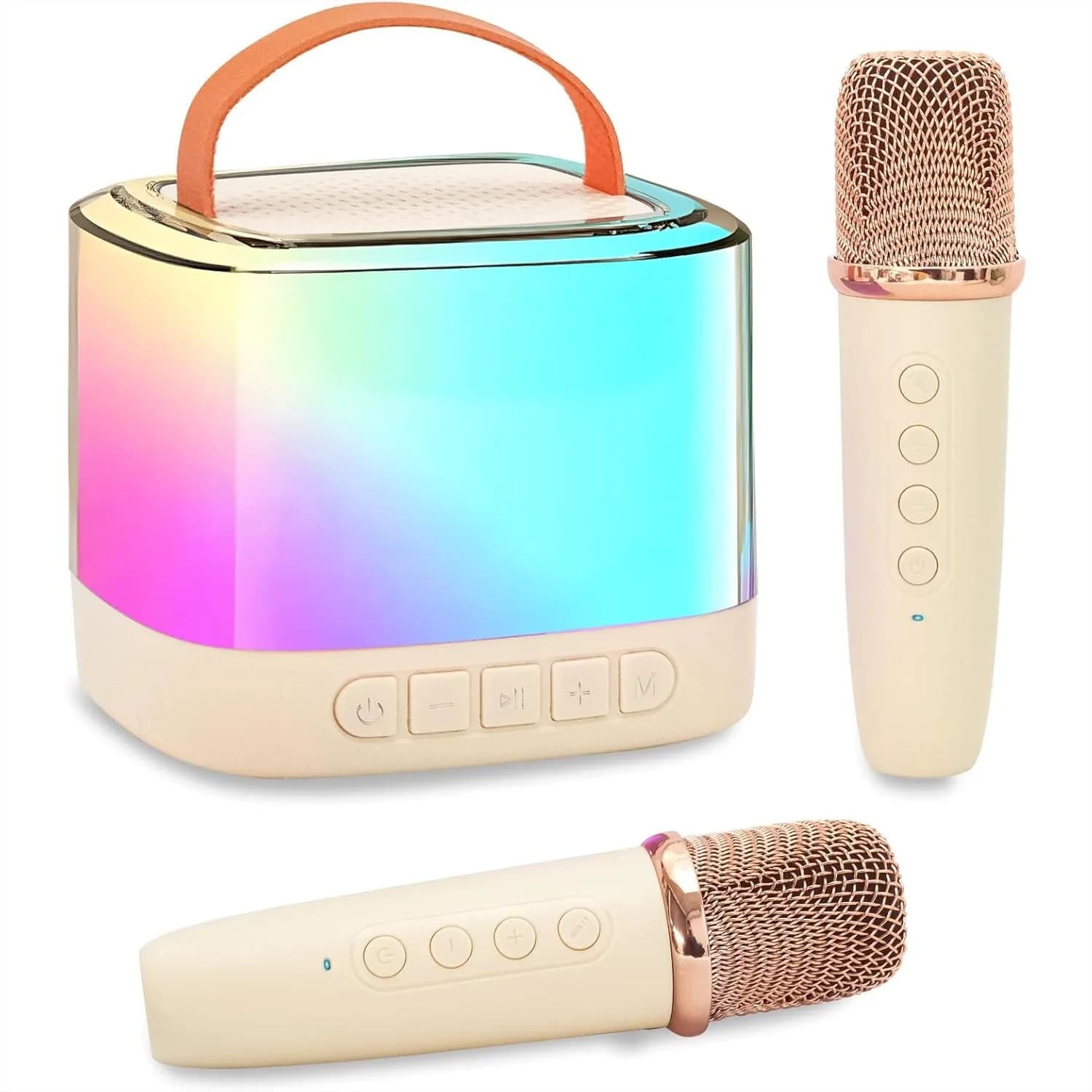 Macchina per Karaoke per Bambini con Altoparlante Bluetooth e Microfono Wireless, Giocattolo Portatile con Luci Illusorie per Bambini dai 4 ai 12 Anni