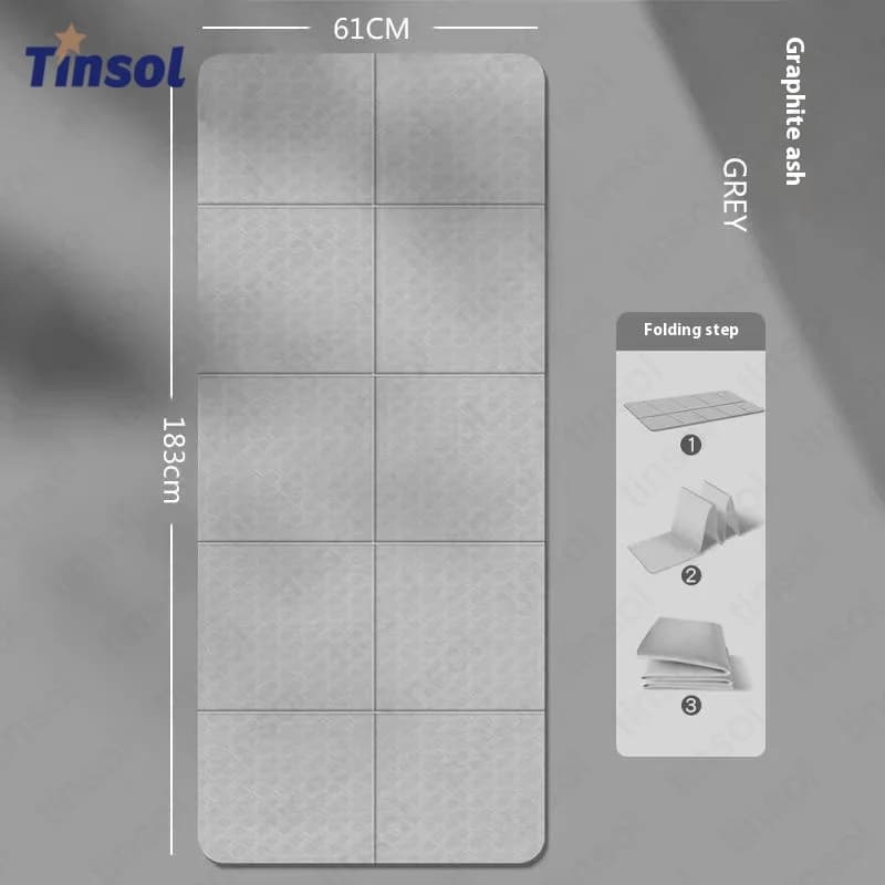 TINSOL Foldable Yoga Mat Eco Friendly Tpe Folding Travel Fitness Exercise Double Sided Non-Slip For Pilates & Floor Workouts