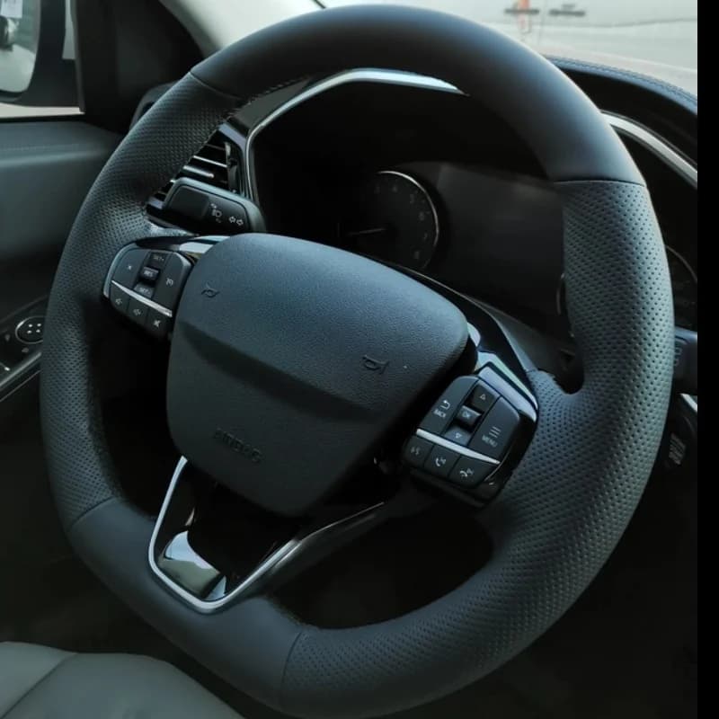Hand sewn genuine leather fiber cover for Ford Focus Mondeo S-MAX Kuga Mk2 Mk3 Fiesta Ranger Car accessories