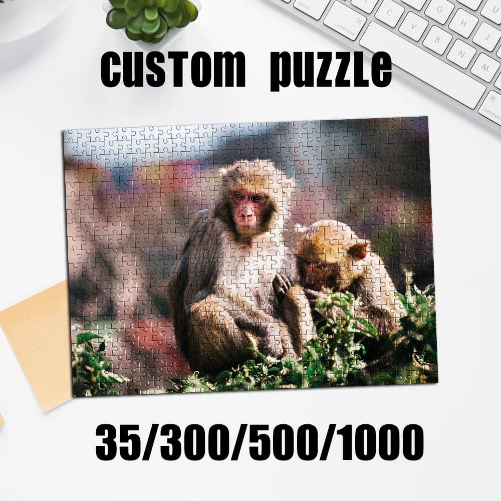 35/300/500/1000 Pezzi Puzzle Personalizzato con Foto, Blocchi con Immagini Personalizzate per Natale, Capodanno, San Valentino