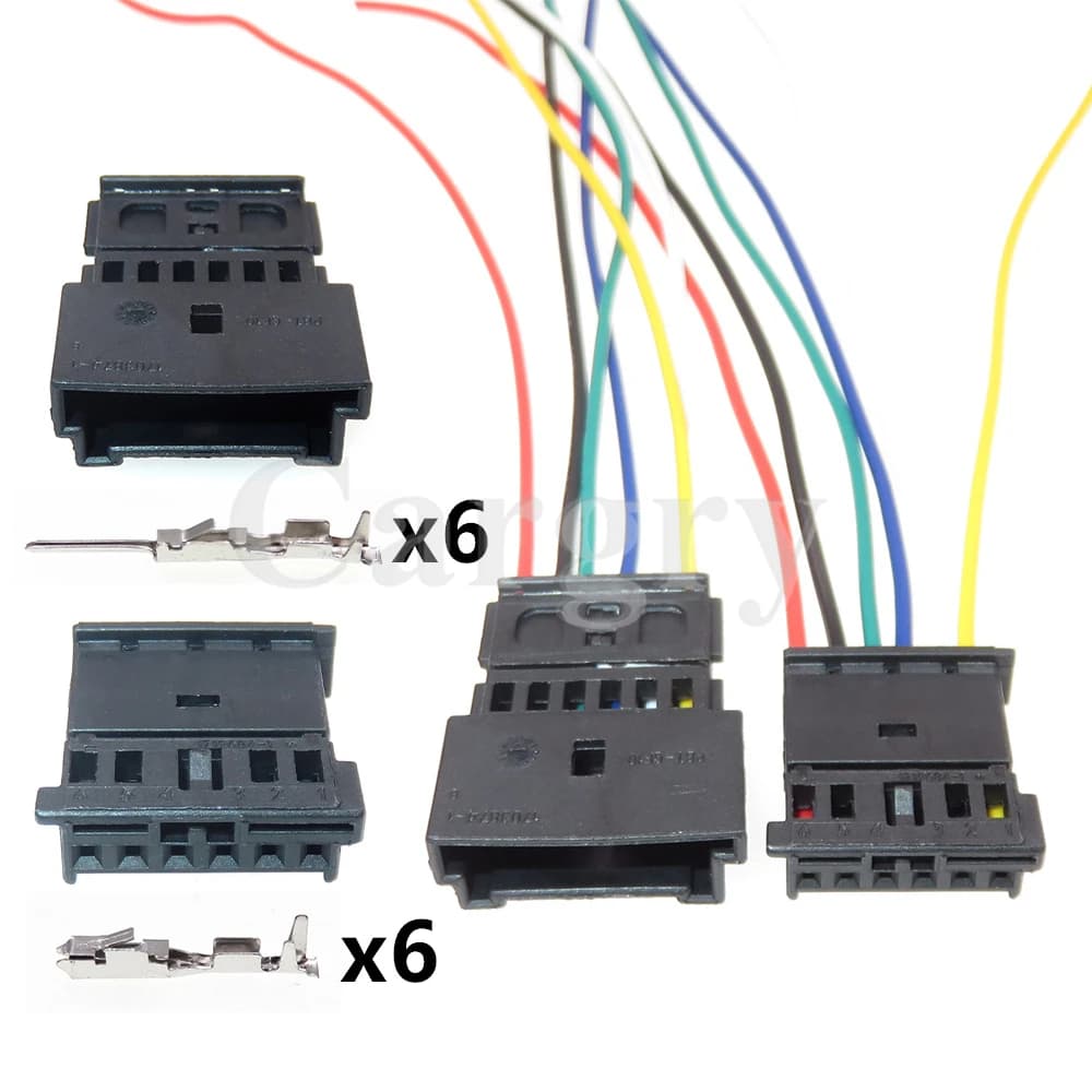 1 Set 6P connettore non sigillato automobilistico Tweeter per auto presa per cavo Audio 1 1-1241370-3 1-1703874-1