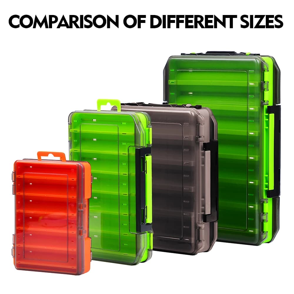 Waterproof fishing gear box on both sides, fishing bait case with fishing hook, mini portable fishing tool accessories box