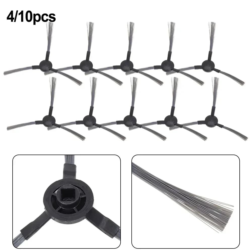 10/4PCS ABS + set di spazzole laterali in nylon pulizia efficace dei bordi e degli angoli per Cecotec Conga 999 per X-Treme Robot aspirapolvere