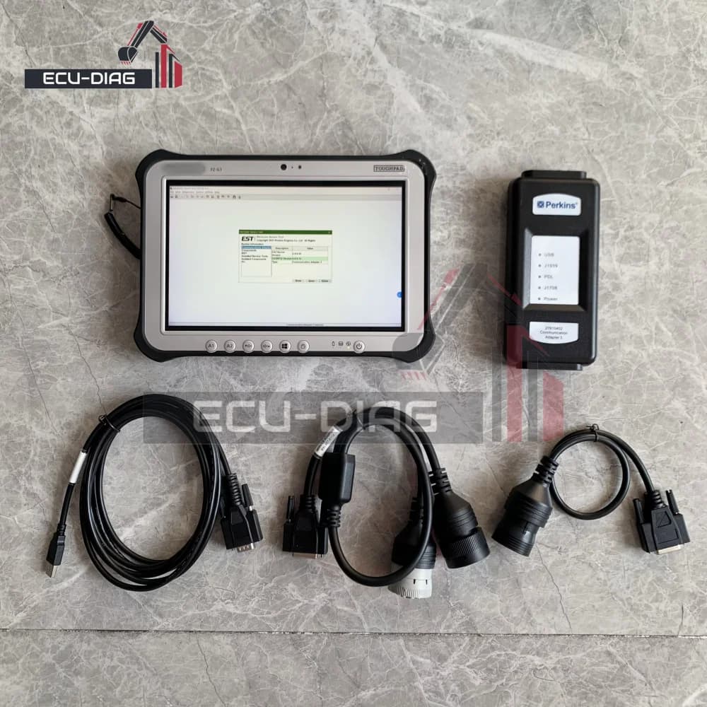Per Perkins 2021B Software 27610402 27610401 Adattatore di comunicazione 3 EST Strumento diagnostico con tablet Tester Camion Barca