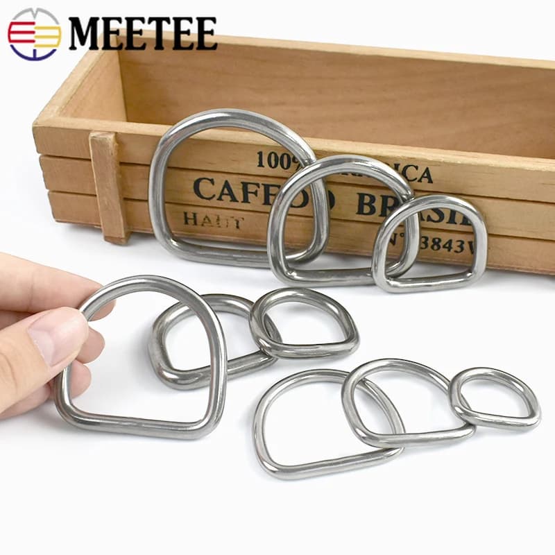 5/10P Stainless Steel D Ring Buckle for Bag Carabiner Pet Collar Metal Buckle Backpack Strap Loop Hook Hangers DIY Accessories
