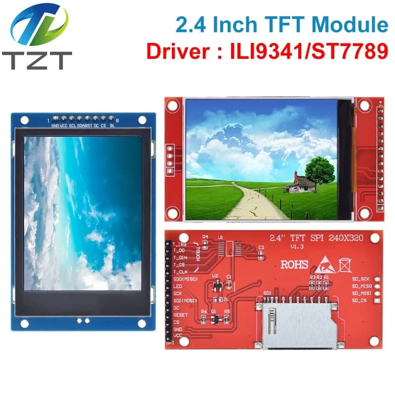 2.4 "2.4 pollici 240x320 SPI TFT LCD modulo porta seriale 5 V/3.3 V PCB adattatore scheda micro SD ILI9341/ST7789V display LCD per arduino