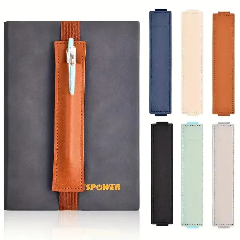 Portapenne in pelle con elastico regolabile, custodia per penna per agenda, portapenne per taccuino, portapenne per quaderno