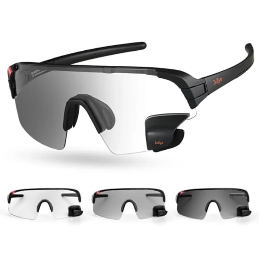 Occhiali da ciclismo TriEye con specchietto retrovisore - Occhiali da sole sportivi per uomo e donna - Protezione UV-400