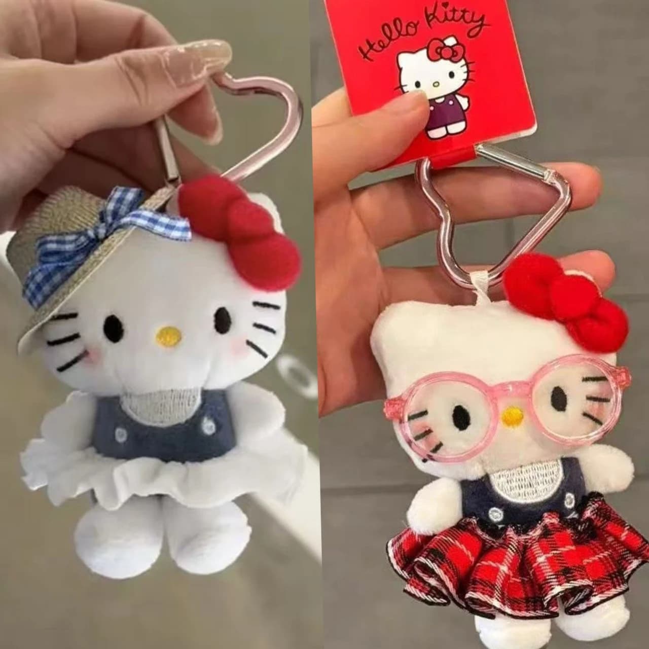Sanrio Hello Kitty Peripheral Doll Keyring Kitty Fashionable Sunglasses Kt Cat Keychain Backpack Keyring in plush Birthday Gifts