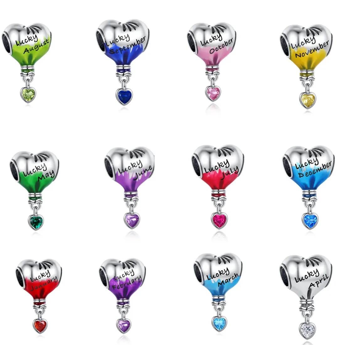 Ciondolo Popolare alla Moda Fai-da-te in Argento 925 a Forma di Mongolfiera, Adatto per Creazione Gioielli, Collane e Bracciali